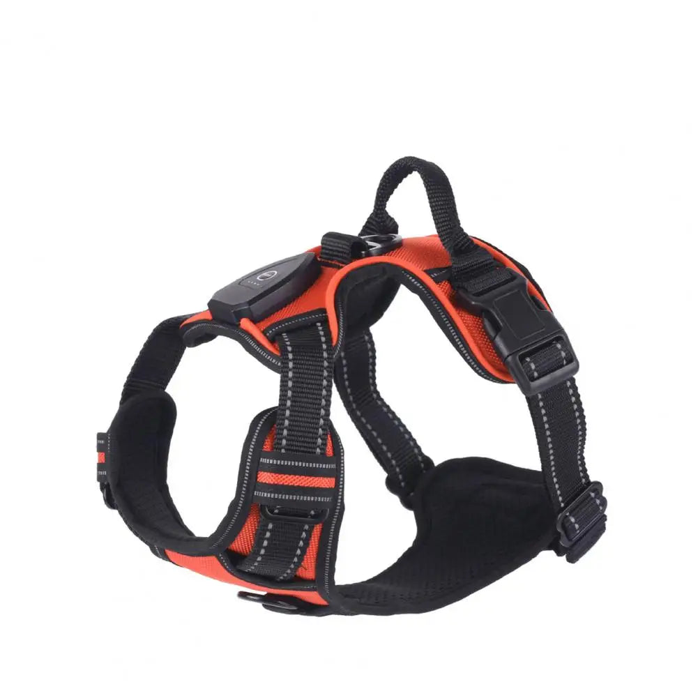 1 Set Luminous Pet Harness Rechargeable LED Lighted Dog Harness Adjustable Glowing Pet Chest Strap for Night Walking