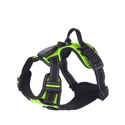 1 Set Luminous Pet Harness Rechargeable LED Lighted Dog Harness Adjustable Glowing Pet Chest Strap for Night Walking