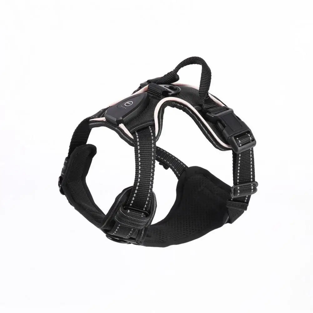 1 Set Luminous Pet Harness Rechargeable LED Lighted Dog Harness Adjustable Glowing Pet Chest Strap for Night Walking