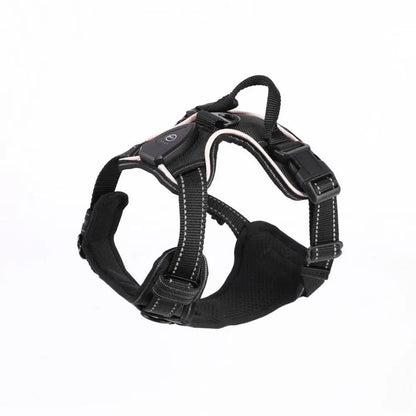 1 Set Luminous Pet Harness Rechargeable LED Lighted Dog Harness Adjustable Glowing Pet Chest Strap for Night Walking