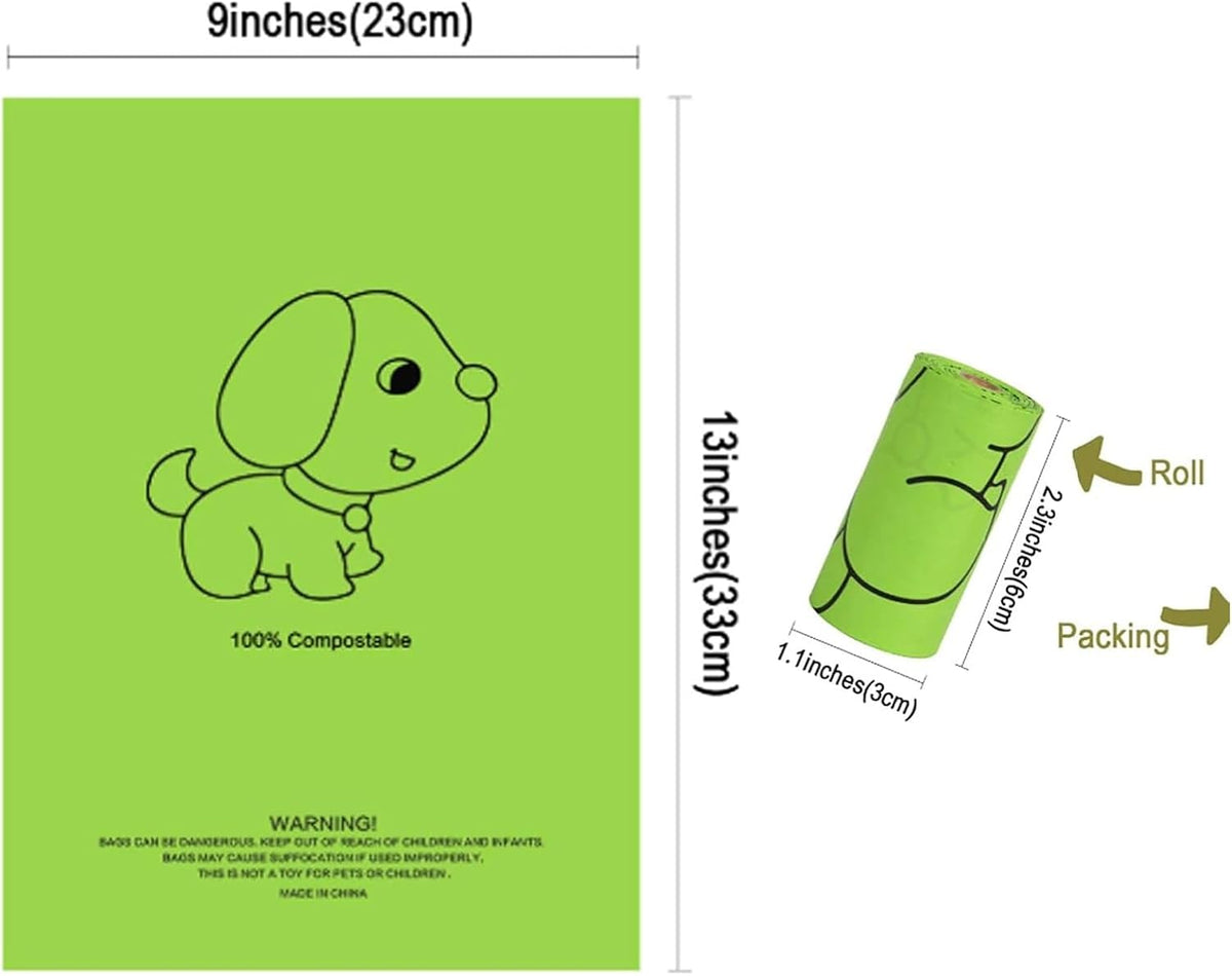 Dog Poop Bag Holder Dispenser 2 Pack, Cyan & Flower