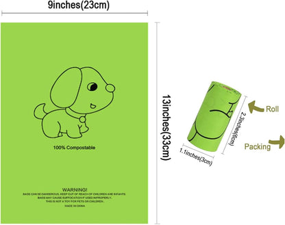 Dog Poop Bag Holder Dispenser 2 Pack, Cyan & Flower